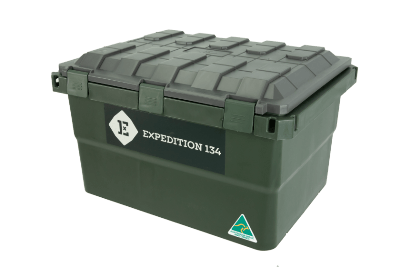 Army Green Storage Box with Charcoal Lid