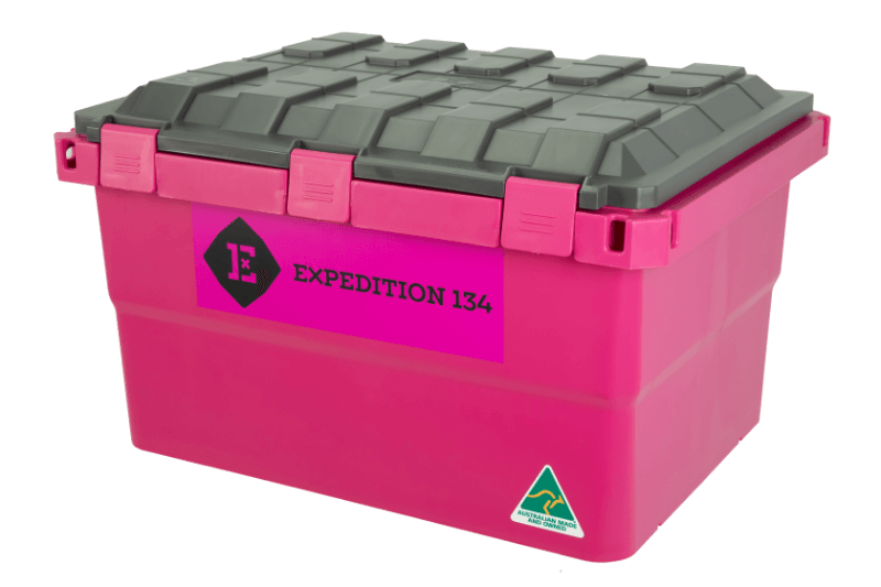 Pink Storage Box with Army Green Lid