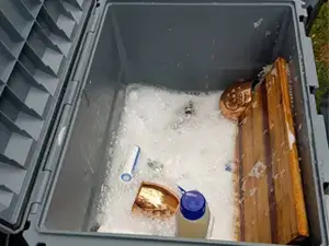 Washing up storage box