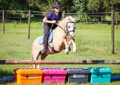 show jumping over tack boxes