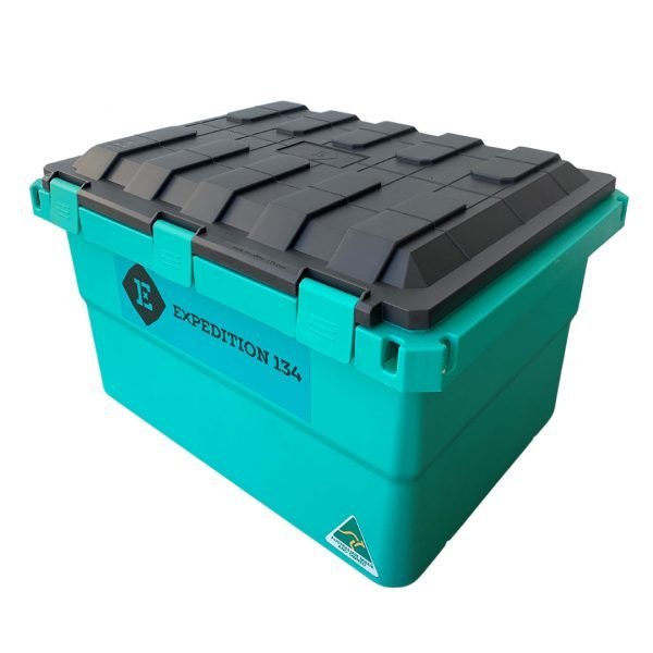 Tough all-in-one Expedition134 Storage Box Turquoise with Charcoal Lid