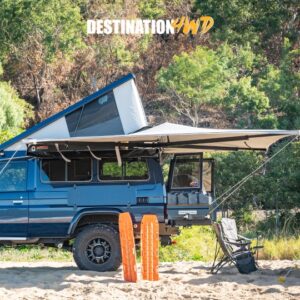 Destination 4wd 270 degree awning on a Toyota Landcruiser 70 series