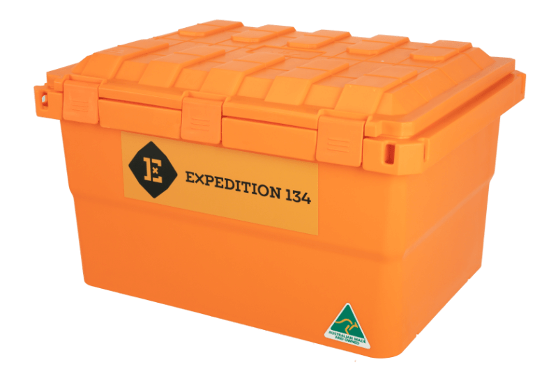 Expedition 134 heavy duty plastic storage boxes - fire orange