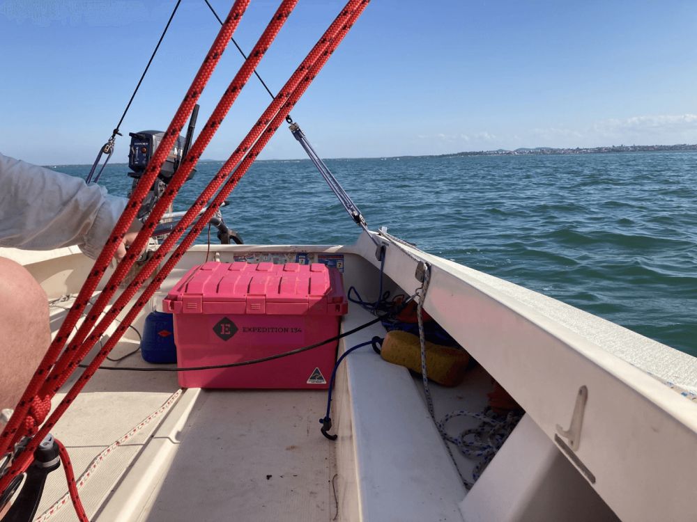 boating storage box on a boat