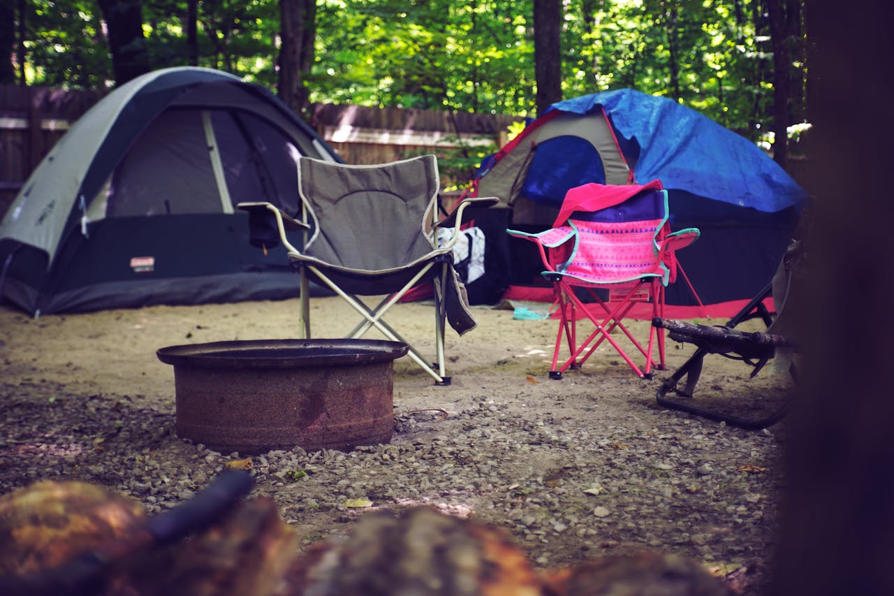 tents and camping chairs 